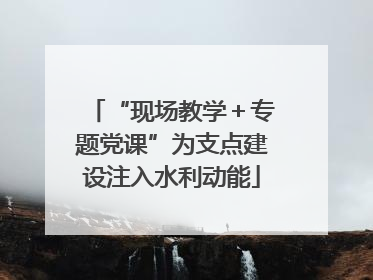 “现场教学＋专题党课”为支点建设注入水利动能